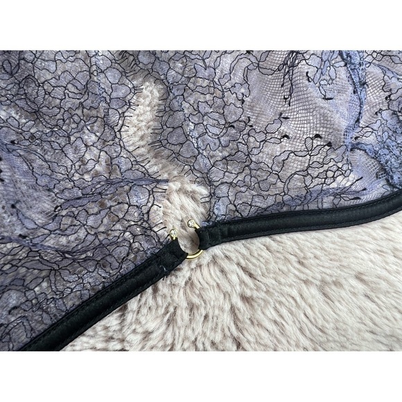 Victoria's Secret Very Sexy Purple Lace Sheer Underwire High Neck Bra Size 38C - Picture 7 of 13